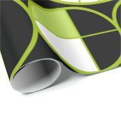 Moderne mediane cirkels Halves Black Chartreuse Cadeaupapier (Rol Hoek)