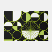 Moderne mediane cirkels Halves Black Chartreuse Deurmat (Voorkant)