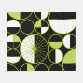 Moderne mediane cirkels Halves Black Chartreuse Fleece Deken (Voorkant (Horizontaal))