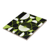 Moderne mediane cirkels Halves Black Chartreuse Tegeltje (Zijkant)