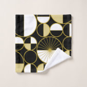 Moderne mediane cirkels Halves zwart Gold Bad Handdoek (Wasdoekje)
