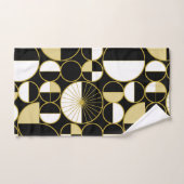 Moderne mediane cirkels Halves zwart Gold Bad Handdoek (Handdoek)