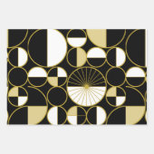 Moderne mediane cirkels Halves zwart Gold Inpakpapier Vel (Voorkant 2)