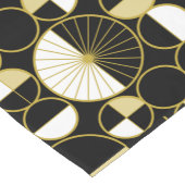 Moderne mediane cirkels Halves zwart Gold Korte Tafelloper (Hoek)