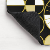 Moderne mediane cirkels Halves zwart Gold Muismat (Hoek)