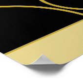 Moderne mediane cirkels Halves zwart Gold Poster (Hoek)