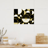 Moderne mediane cirkels Halves zwart Gold Poster (Keuken)