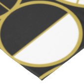 Moderne mediane cirkels Halves zwart Gold Tafelkleed (Gekanteld)