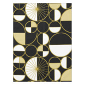 Moderne mediane cirkels Halves zwart Gold Tafelkleed (Voorkant)
