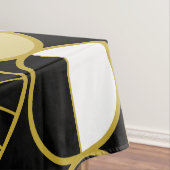 Moderne mediane cirkels Halves zwart Gold Tafelkleed (Voorbeeld)