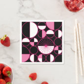 Moderne mediane cirkels Halves zwart roze Servet (Insitu)