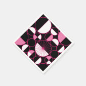 Moderne mediane cirkels Halves zwart roze Servet (Hoek)