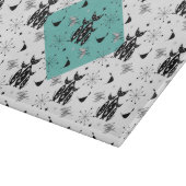 Moderne mediane retro-kattenpatroonpatronen snijplank (Hoek)