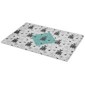 Moderne mediane retro-kattenpatroonpatronen snijplank (Hoek)