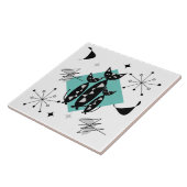 Moderne mediane retro-kattenpatroonpatronen tegeltje (Zijkant)