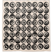 Moderne mediane zwarte en crèmecirkels douchegordijn (Voorkant)