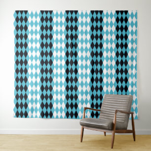 Moderne medio-Century mod retro diamanten Harlequi Wandkleed