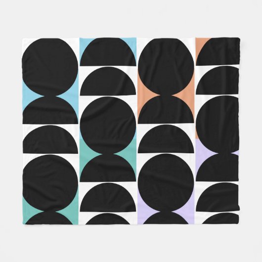 Moderne Medio Eeuw Geometrisch Fleece Deken (Voorkant (Horizontaal))