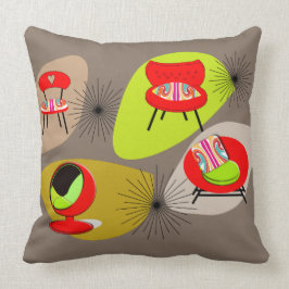 Moderne medio-eeuwse Retro Chairs Psttern Kussen