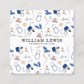 Moderne Medisch Dokter Verpleegkundige QR Code Vierkante Visitekaartje (Voorkant)