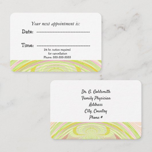 Moderne medische benoeming regenboogboog afsprakenkaartje (Voorkant / Achterkant)