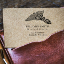 Moderne medische caduceus naam retouradres rubber