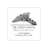 Moderne medische caduceus naam retouradres rubber rubberstempel (Afrduk)