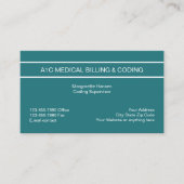 Moderne medische facturering en codering visitekaartje (Voorkant)
