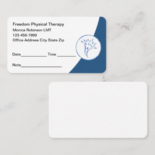 Moderne medische fysiotherapie afsprakenkaartje (Voorkant / Achterkant)
