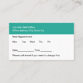 Moderne medische Kantoor-afspraakkaarten Visitekaartje (Achterkant)