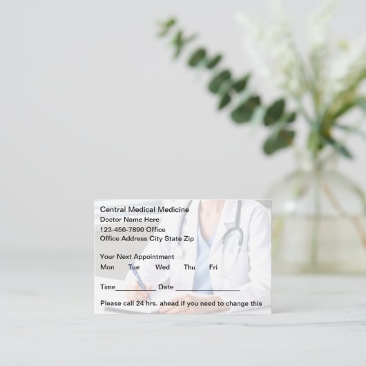 Moderne medische Kantoor-patiëntenkaart Afsprakenkaartje (Staand voorkant)