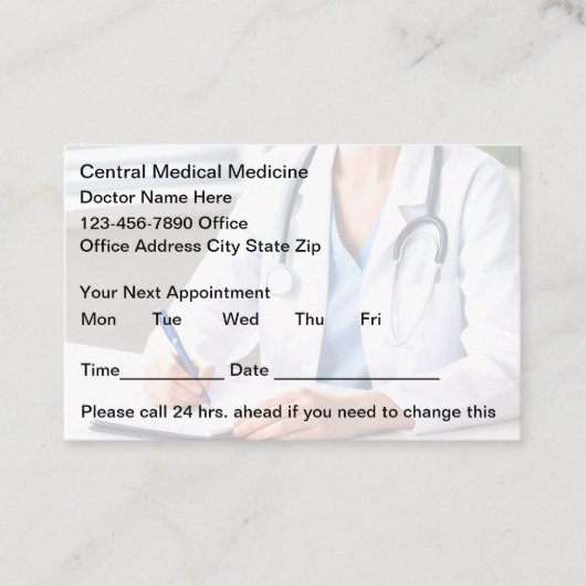 Moderne medische Kantoor-patiëntenkaart Afsprakenkaartje (Voorkant)