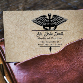 Moderne Medische Manuscript van Caduceus het Adres Rubberstempel