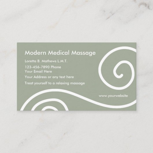 Moderne medische massage visitekaartje (Voorkant)