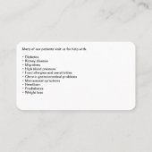 Moderne medische voedingstherapie visitekaartje (Achterkant)