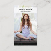 Moderne Meditatie Wellness Fitness Foto QR Code Visitekaartje (Voorkant)