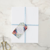 Moderne Mediterraan Blauw Patroon Kust Cadeaulabel (Met Touw)
