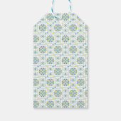 Moderne Mediterraan Blauw Patroon Kust Cadeaulabel (Achterkant)