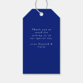 Moderne mediterrane blauwe Tegel bruiloft Cadeaulabel (Achterkant)