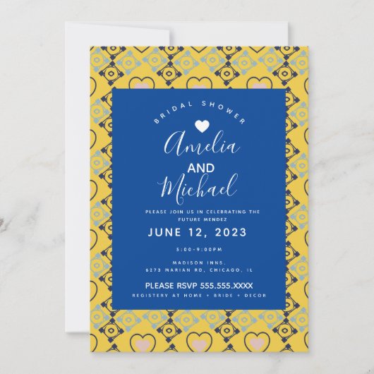 Moderne Mediterrane Bridal Romantic Love Tegels Kaart (Voorkant)