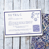 Moderne mediterrane bruiloft Details QR-code Informatiekaartje