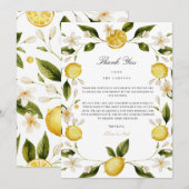 Moderne mediterrane citroen bedankaart bedankkaart (Voorkant / Achterkant)