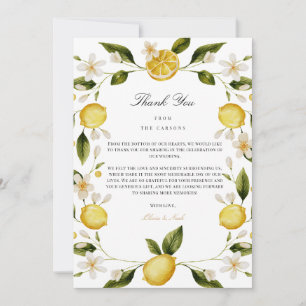 Moderne mediterrane citroen bedankaart bedankkaart