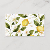 Moderne mediterrane citroen bruiloft details informatiekaartje (Achterkant)