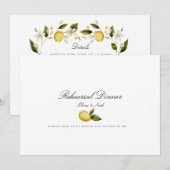 Moderne mediterrane citroen repetitie diner Kaart (Voorkant / Achterkant)