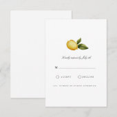 Moderne mediterrane citroen RSVP-kaart RSVP Kaartje (Voorkant / Achterkant)