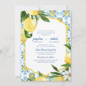 Moderne mediterrane kobalt Blue & Lemons Parents Kaart (Voorkant)