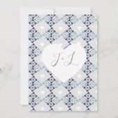 Moderne mediterrane Tegel met hart Opslaan datum Kaart (Achterkant)