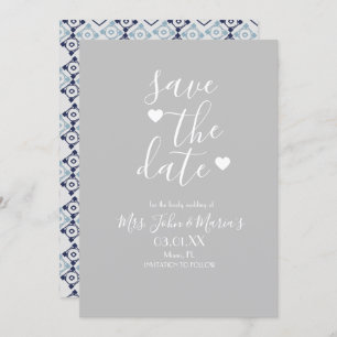 Moderne mediterrane Tegel met hart Opslaan datum Kaart