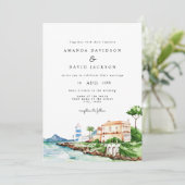 Moderne mediterrane zomervakantie Grieks huwelijk Kaart (Staand voorkant)